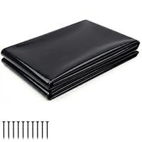 mawmuaw Teichfolie 2x2 M, HDPE Teichfolien Schwerlast Teich Folie 0.1mm Stärke Dichtungsfolie Flexibel Teichmembran Schwarz Schwimmteich Folie für Teich Gärten Fischteiche Wasserfall Brunnen