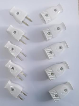 10pcs Security Power Plug Female Head Two pin Female Plug Wireless 2-Hole Small Socket 15A Male and Female Plug Socket S478 5Male Plug+5Female Plug