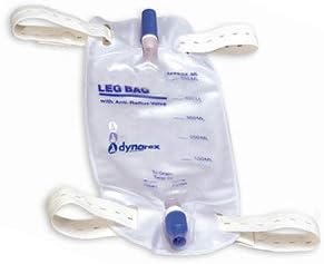 Urinary Leg Bag with Anti-Reflux Valve 600ml (20 Ounce) - Value 3-Pack