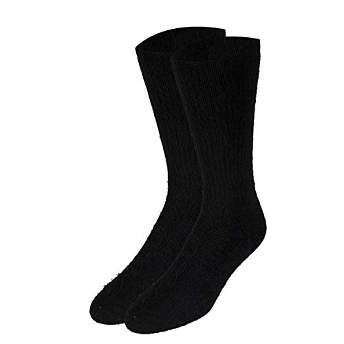 Image of Truform Medical Compression Socks for Men and Women, 8-15 mmHg Crew Length to Mid-Calf, Black, Large (Pack of 2)