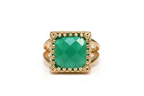 Bagues en onyx vert au quotidien : l'éclat de l'or rose 14k pour femme
