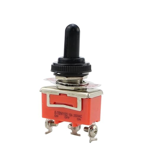 Interrupteur à bascule 3 positions E-TEN1122 commutateur AC 250V 15A triphasé avec cache orange - 2