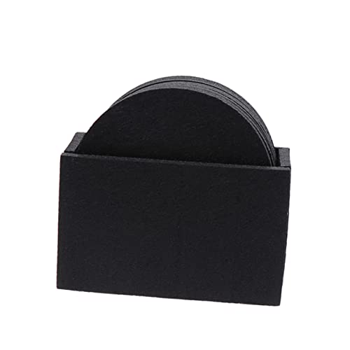 Ciieeo 8 Piezas Posavasos de Fieltro Grueso Absorbente Protección Térmica y Aislamiento para Mesa Redondos Negros para Hogar