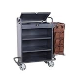 IYUESQ Carro de Servicio de Habitaciones para Limpieza de Habitaciones de Hotel, Carro de Tela para Limpieza de Autos, Carro de Limpieza para Habitaciones de huéspedes, Carro de Servicio