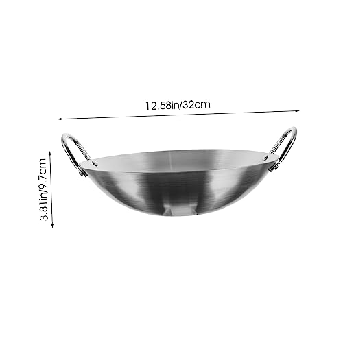 Wok cocina acero inoxidable con doble mango 1pc miniatura 2