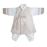 OUJIN I Korean Boy Hanbok 100days~10y/o Boy Birthday Korean Traditional Dress 2 Colors Baby Kids Hanbok (as1, Age, 1_Year, Beige)