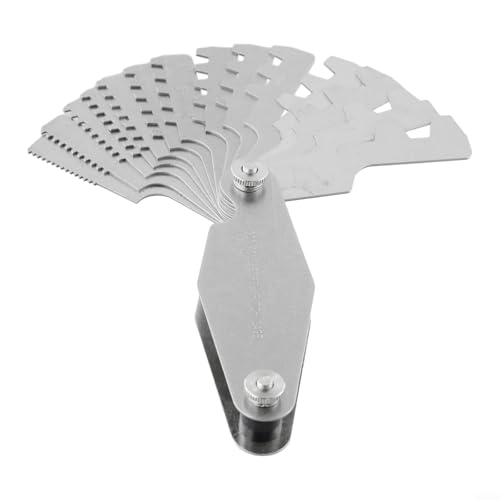 Volakebeing Jauge de filetage de type T, adaptée pour la mesure de pas, la détection de filetage, la gamme 2P-20P, les outils de traitement du métal