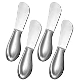 4-teiliges Buttermesser-Set aus Edelstahl – 13,5 x 2,5 x 2,5 cm, ergonomisch geformt zum Verteilen von Butter, Käse und Marmelade – spülmaschinenfest und rostbeständig