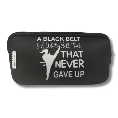 Sportybella Karate Gifts, Taekwondo Cosmetic Bags, Jiu Jitsu Makeup Bag, Black Belt Karate Gift, Martial Arts Theme Travel Waterproof Toiletry Bag Organizer, Karate Gear Accessories