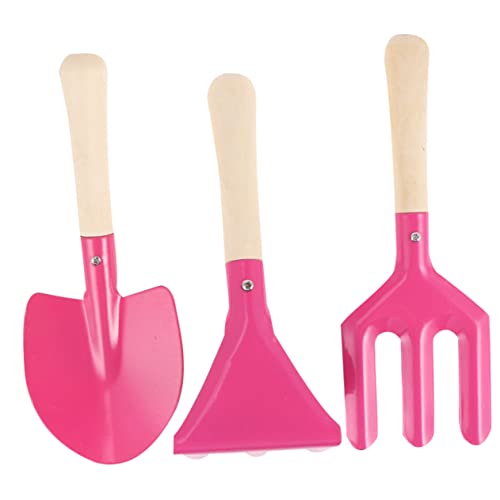 OFFIGAM 3 Piezas Herramientas de Jardín para Rosa Mini y Rastrillo Utensilios Educativos para Plantas Macetas y Jardinería Infantil