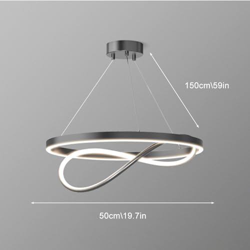 Suspension géométrique noire LED pour salle à manger