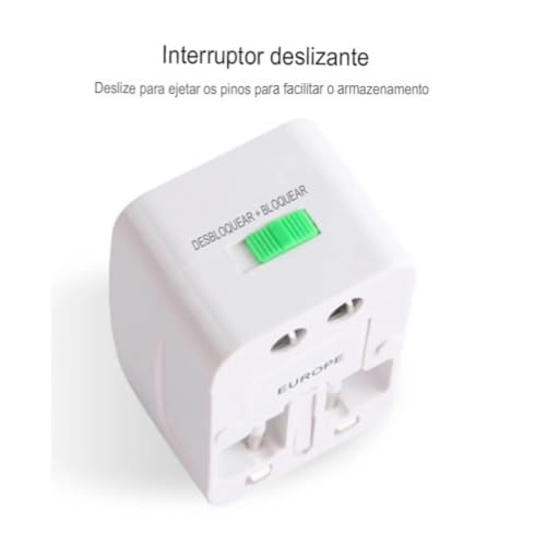 Kit 2 Adaptador Tomada Universal Para Viagem Internacional Benjamim Multifuncional 150 Países Viagem