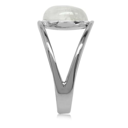 silvershake natural moonstone white gold plated 925 sterling silver solitaire ring