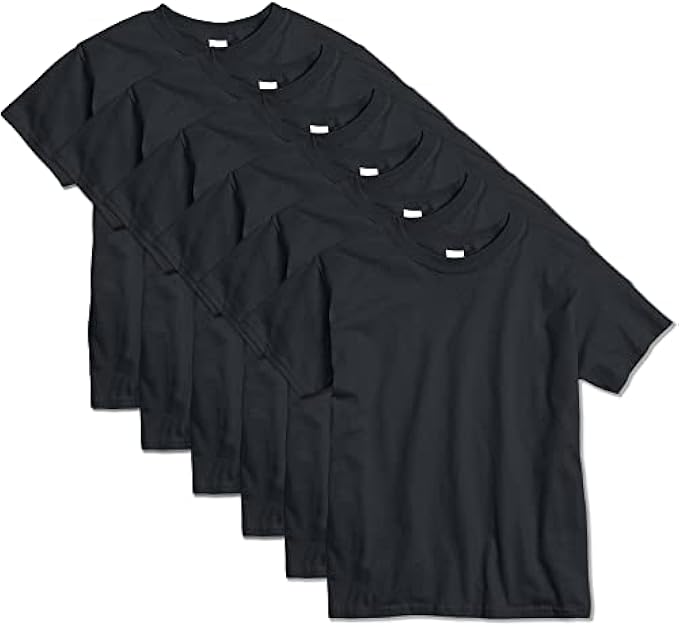 Hanes Boys' Essentials Short Sleeve T-shirt Value Pack (6-pack)