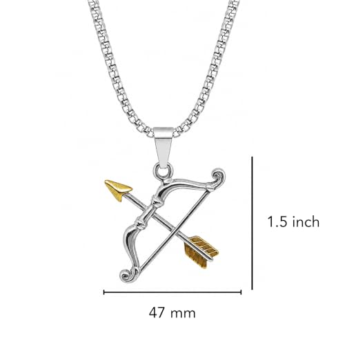 Image of THE MEN THING - Sanatan Divine Symbols Oxidised Pendant Necklace with 24inch Round Box Chain for Men & Boys