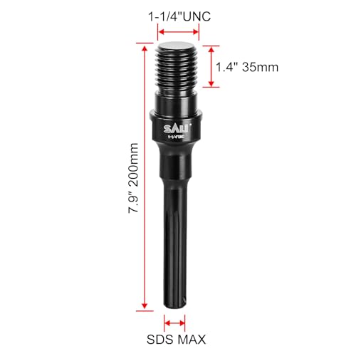 SALI Adaptateur 1 1/4" UNC sur SDS Max pour Carotteuse Couronne de Forage Scies Cloche Adaptateur SDS Max Adaptateur pour Foret à Carrelage – vue 2