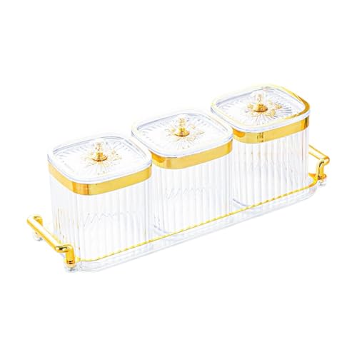 Besga ドライフルーツトレイ収納ボックス北欧多目的食品収納ボックスキャンディナッツ皿蓋付き装飾ダイニングルームクッキー, クリア