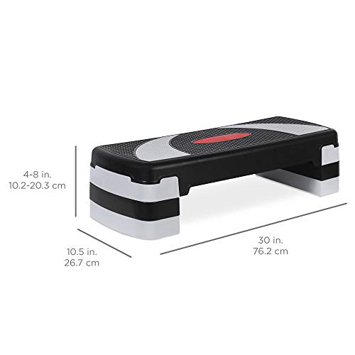 Best Choice Products 30in Height-Adjustable Aerobic Step Platform Exercise Stepper, 1 Piece w/ 3 Height Levels, Non-Slip Surface