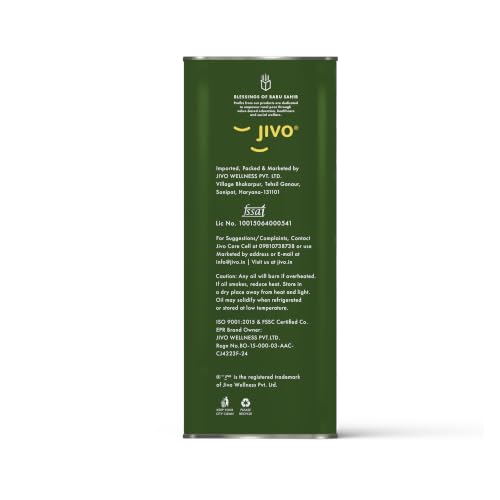 Image of JIVO Extra Virgin Canola Edible Oil 3 Litres | Vitamin A & D Fortified Cooking Oil | Canada Imported MUFA-Rich Oil | Ideal for Roasting, Frying, Baking & All Types of Cuisines