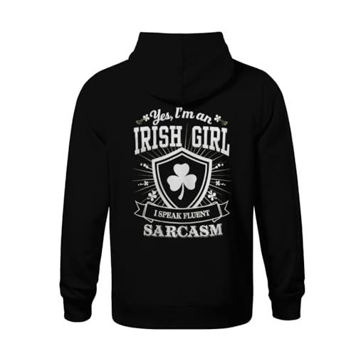 Kids Funny I'm an Irish Girl Sarcasm St Patrick's Day Boys Girls Lightweight Kangaroo Pocket Hoodies3