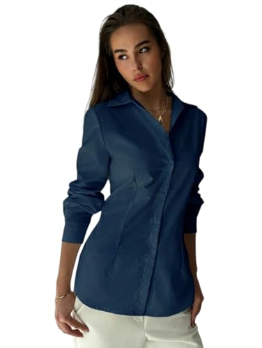 Chemise style corset cintrée à la taille en coton uni OOMPH!