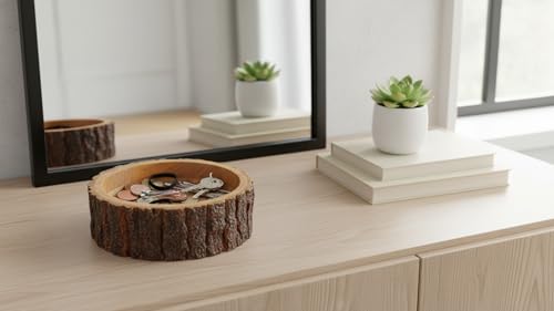Cuenco de madera para exposición decorativa y servicio de alimentos 6