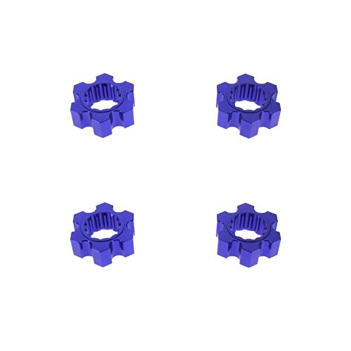 Atomik - Alloy Hex Adapter - RC Car Replacement for Traxxas X-Maxx - Hardened Billet 6061 Aluminum - Lightweight & Durable Performance - Chassis Upgrade Part 7756 - Blue