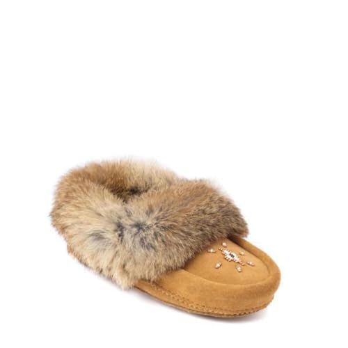 Manitobah Mukluks Kids Mini Moccasin Slipper, Wild Rose, Youth 23