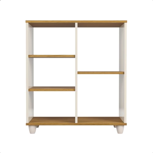 RP online Estante Livreiro Organizador Multiuso com Pés Anti-umidade (Off White/Freijo)