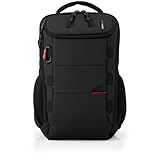 Gabol - Mochila para Portátil 17,3' Disk con 2 Compartimentos y Capacidad 29,5L - Peso Ligero de 0,77kg y Medidas 31x48x21 cm - Material Poliéster Resinado con Reflectantes - Diseño Español - Negro