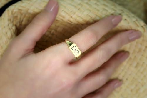 Bague cœur infini rectangulaire : bijou hypoallergénique en argent 925
