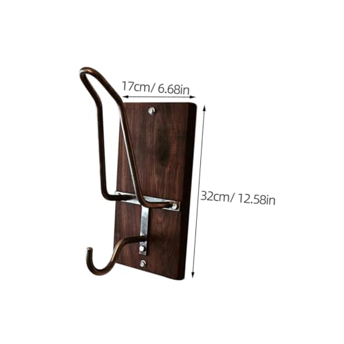 Soporte para casco y chaqueta montado en pared de madera y metal 3