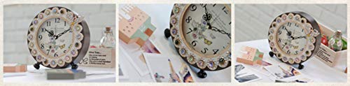 Marie Decor Butterfly Jeweled Table Clock (Brown-White) #TOP6