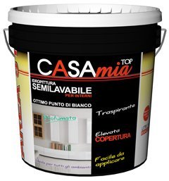 Pittura murale semilavabile traspirante per interni CASAMIA TOP 14 LT
