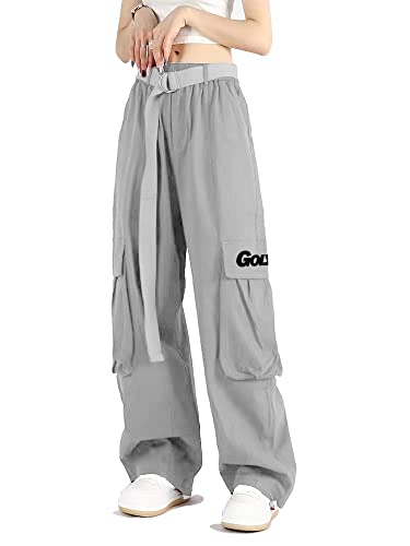 Cargo Pants Women with Pockets High Waist Baggy Casual Techwear Wide Leg Trousers Women Relaxed Fit Fashion Adjustable3