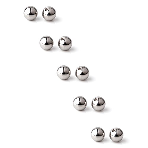 Ruifan 3Mm Externally Threaded 316L Surgical Steel Replacement Balls Body Jewelry Piercing Barbell Parts For Lip Eyebrow Tongue Belly Navel Nose Nipple Ring 14G 10Pcs #TOP1