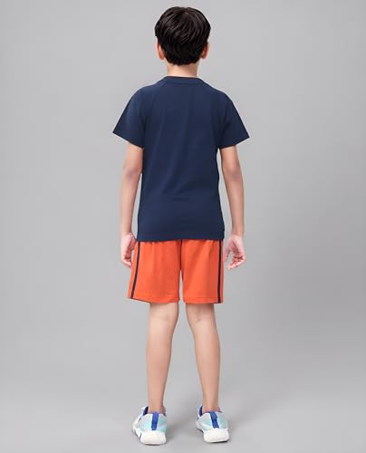 Image of Toonyport Boys Casual Premium Cotton Blended T-Shirt & Shorts (Navy Blue)