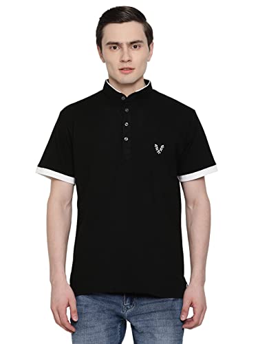 Image of UZARUS Men's Solid Cotton Regular Fit Polo T-Shirt