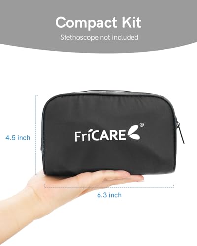 FriCARE Manual Blood Pressure Cuff for Nursing Students, FSA/HSA Eligible, Aneroid Sphygmomanometer for BP Monitoring, Home & Medical School Essentials with Carrying Case, Universal Adult Size, Black