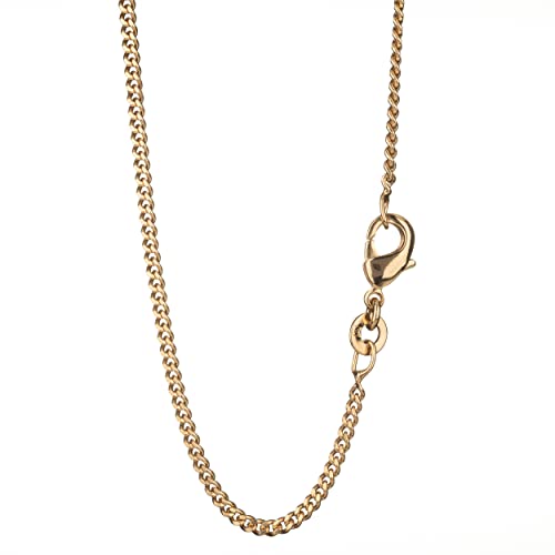Chaîne gourmette 1,80 mm en plaqué or jaune 750 18 carats pour pendentif