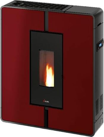 Tile Plus 10 - Stufa a Pellet Canalizzata Slim 10 kW Serbatoio 15 Kg Volume Riscaldabile 285 m3 Rosso