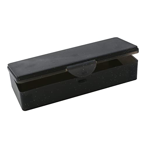 Image of 2PCS Large Capacity Pencil Box Plastic Pencil Case (Frosted Black)