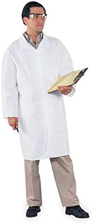 Disp. Lab Coat, L, Microporous, White, PK30