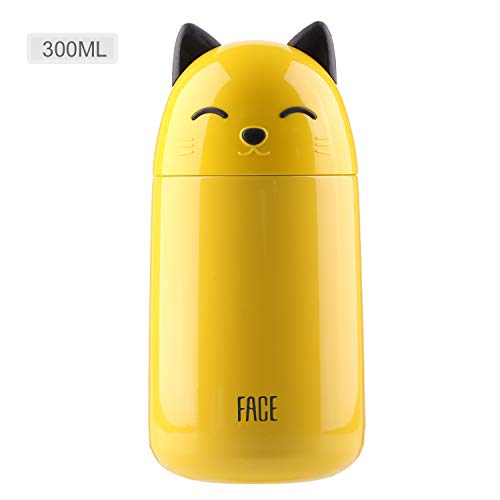 FACE Cute Water Bottle for Kids Vacuum Insulated Stainless Steel Thermos Bottle, 10-Ounce