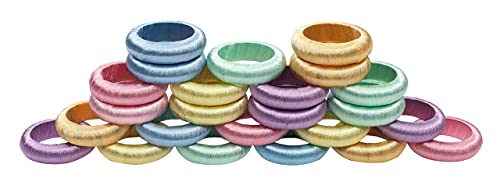 Spring Napkin Rings Set Of 24, Pastel Color Napkin Holders, Napkin Rings Bulk For Party Decoration, Dinning Table, Everyday, Family Gatherings - A Great Tabletop Décor #TOP4
