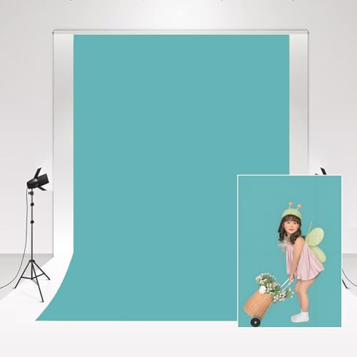 Kate Photography Toiles de Fond pour photographes 1.5x2.2m Cyan Microfibre No Crease Toiles de Fond pour Studio de Photographie de Portrait Professionnel