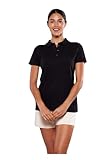 Alfani Playera Polo para Mujer Dama Manga Corta 100% Algodón - Negro G