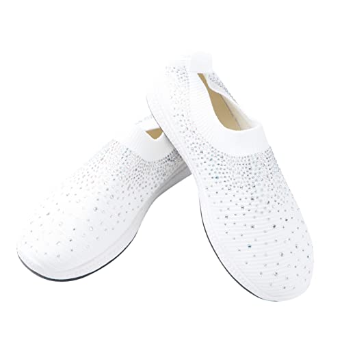 ANDRESLAD 1 Par De Zapatillas Deportivas con Diamantes De Imitación para Mujer Zapatillas Deportivas para Ejercicio Diario Zapatos De Gimnasia para Mujer Zapatillas Transpirables