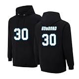 Chuba Hubbard Hoodie sweatshirt Tshirt Jersey Football Black Cotton Fleece Brushed Soft US Sizing, Kangaroo Pocket for Sports&Casual