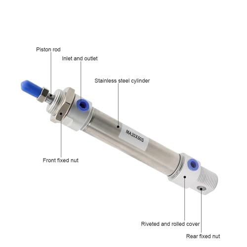 Vérin pneumatique MA16 en acier inoxydable durable pour automatisme - 4